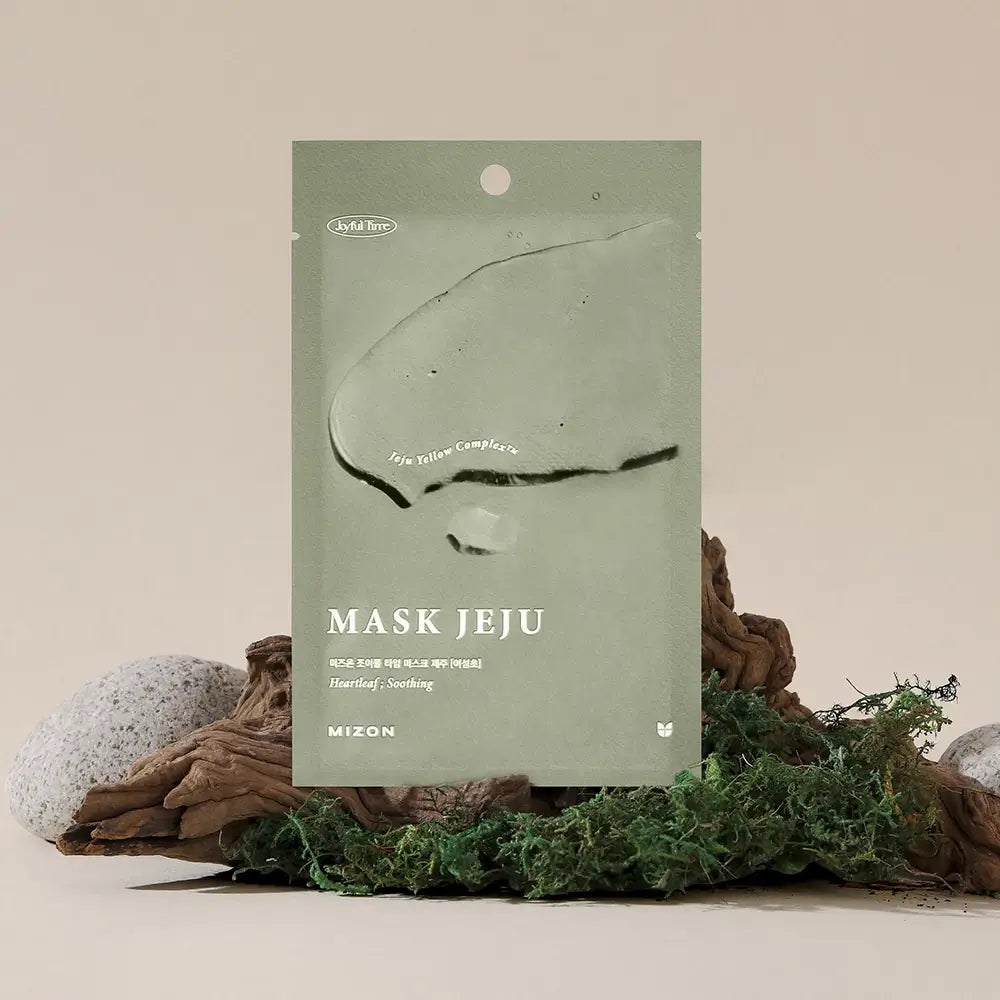 MIZON Joyful Time Mask Jeju Heartleaf - Gesichtsmaske mit Houttuynia Cordata Extrakt und Vitamin E