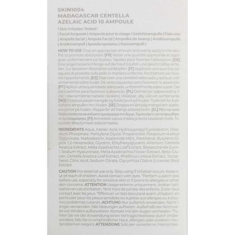 SKIN1004 Lab In Nature Madagaskar Centella Azelainsäure 10 Ampulle 30 ml