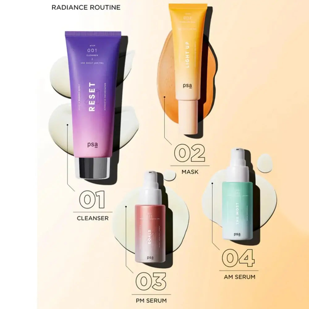 PSA Light Up - Aufhellende Gesichtsmaske mit Hyaluronsäure und L-Ascorbinsäure zur Reduzierung von fahlem Hautbild und zur Aufrechterhaltung des Feuchtigkeitsgehalts - 50 ml