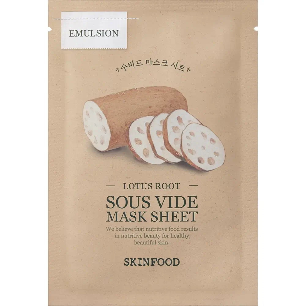 SKINFOOD Lotus Root Maske Tuch - Festigkeit und intensive Feuchtigkeitsversorgung für revitalisierte Haut, 20 g
