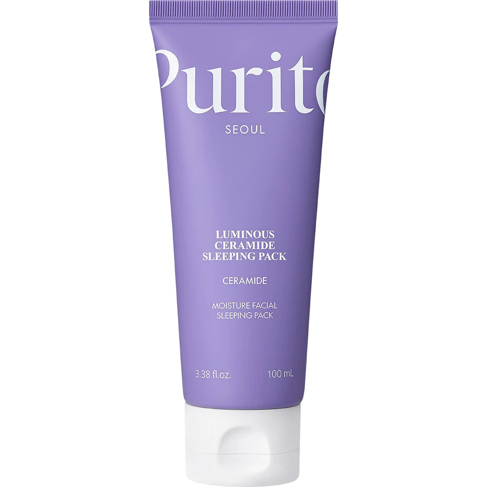 PURITO Luminous Ceramide Sleeping Pack - Gesichtscreme mit Ceramid NP und Centella Asiatica Extrakt, die zur Hautfeuchtigkeit und zum Hautkomfort beitragen - 100 ml