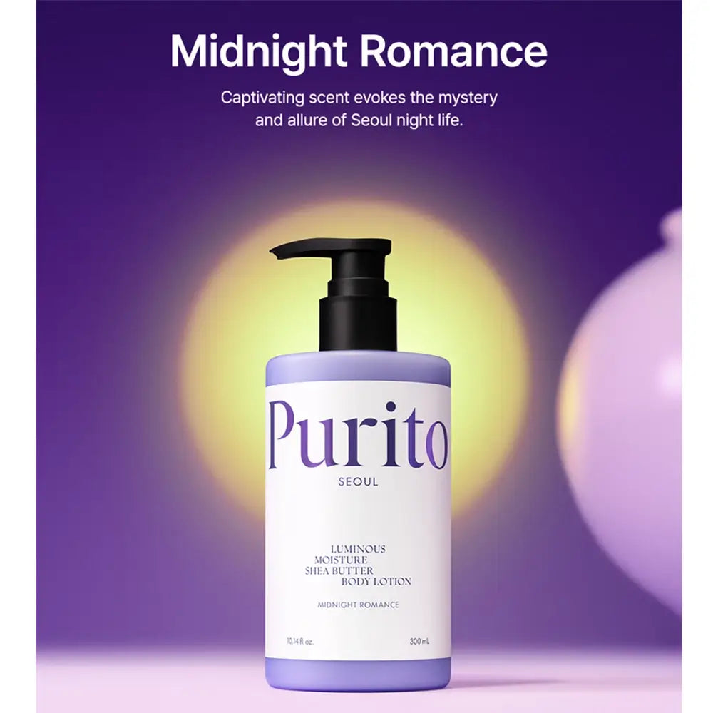 PURITO Luminous Moisture Shea Butter - Körperlotion formuliert mit Sheabutter und Jeju Starflower, die zur Hautfeuchtigkeit und zum Hautkomfort beiträgt - 300 ml
