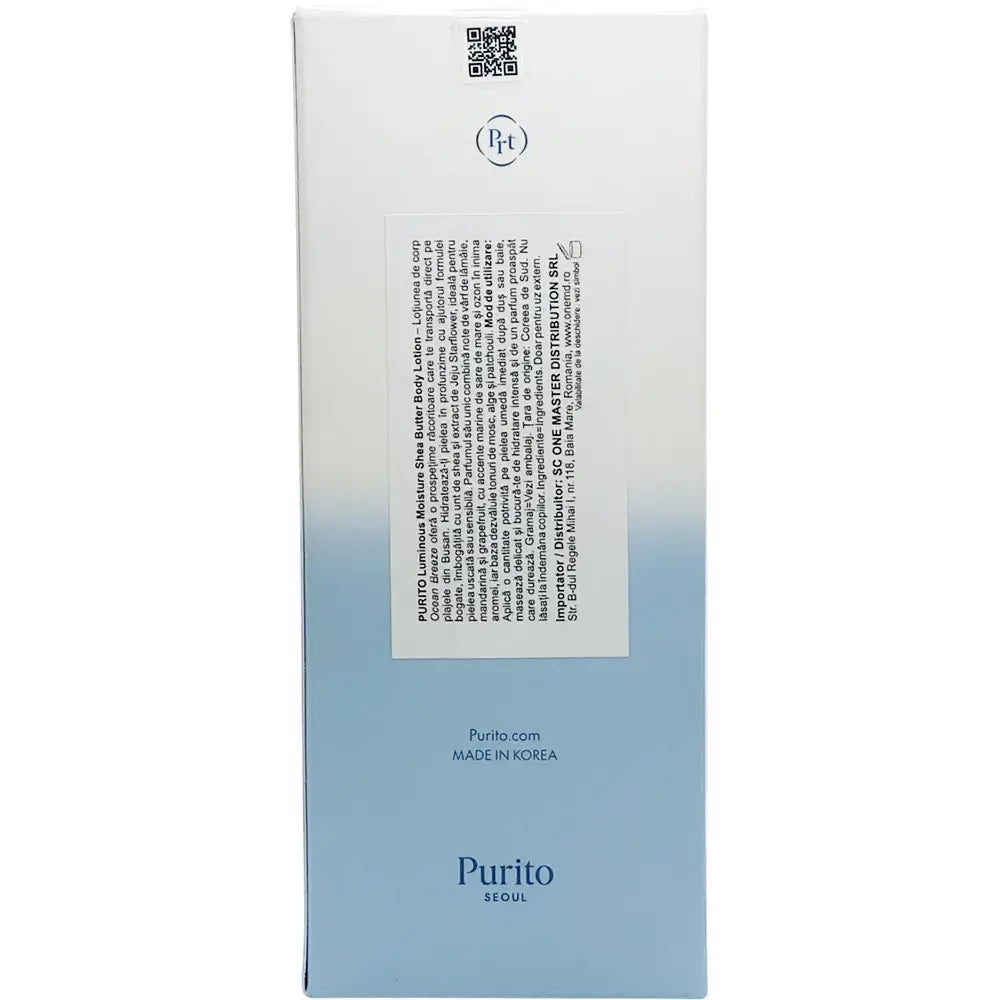 PURITO Luminous Moisture Shea Butter - Körperlotion mit fermentierter Sheabutter und Kameliensamenöl, für Hautfeuchtigkeit und Komfort - 300 ml