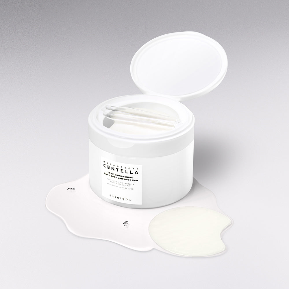 SKIN1004 Madagascar Centella Tone Brightening Dark Spot Ampoule Pad - Toner für das Gesicht mit 5% Niacinamid und reinem Vitamin C, für die Pflege von Pigmentflecken, Aknenarben und ungleichmäßigem Hautton - 60 Stück