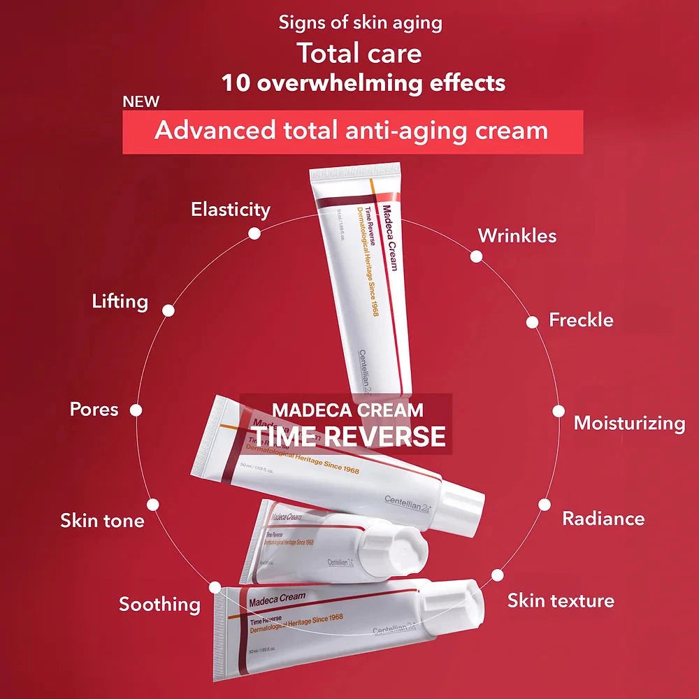 CENTELLIAN24 Madeca Cream Time Reverse Gesichtscreme - Feuchtigkeit und Festigkeit, 15 ml