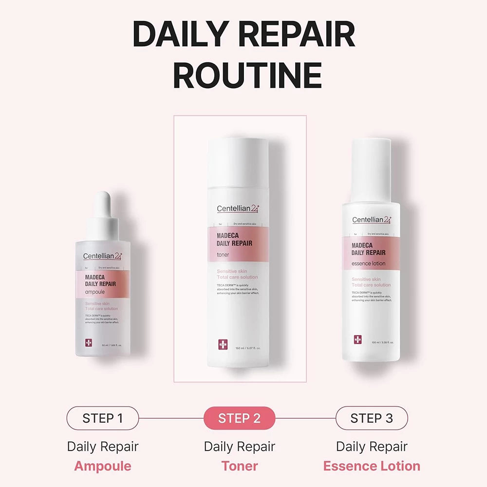 CENTELLIAN24 Madeca Daily Repair Toner - Gesichtswasser mit Centella Asiatica TECA und Ceramiden zur Feuchtigkeitsversorgung und Stärkung der Hautbarriere - 150 ml