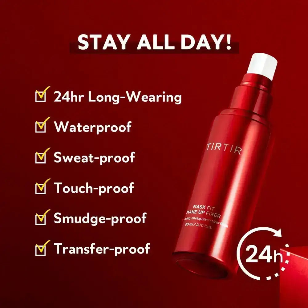 TIRTIR Mask Fit Make-Up Fixer - Fixierspray mit Centella Asiatica-Extrakt und wasserbasierter Formel, das hilft, das Make-up zu fixieren und ein ebenmäßiges Aussehen zu bewahren - 80 ml