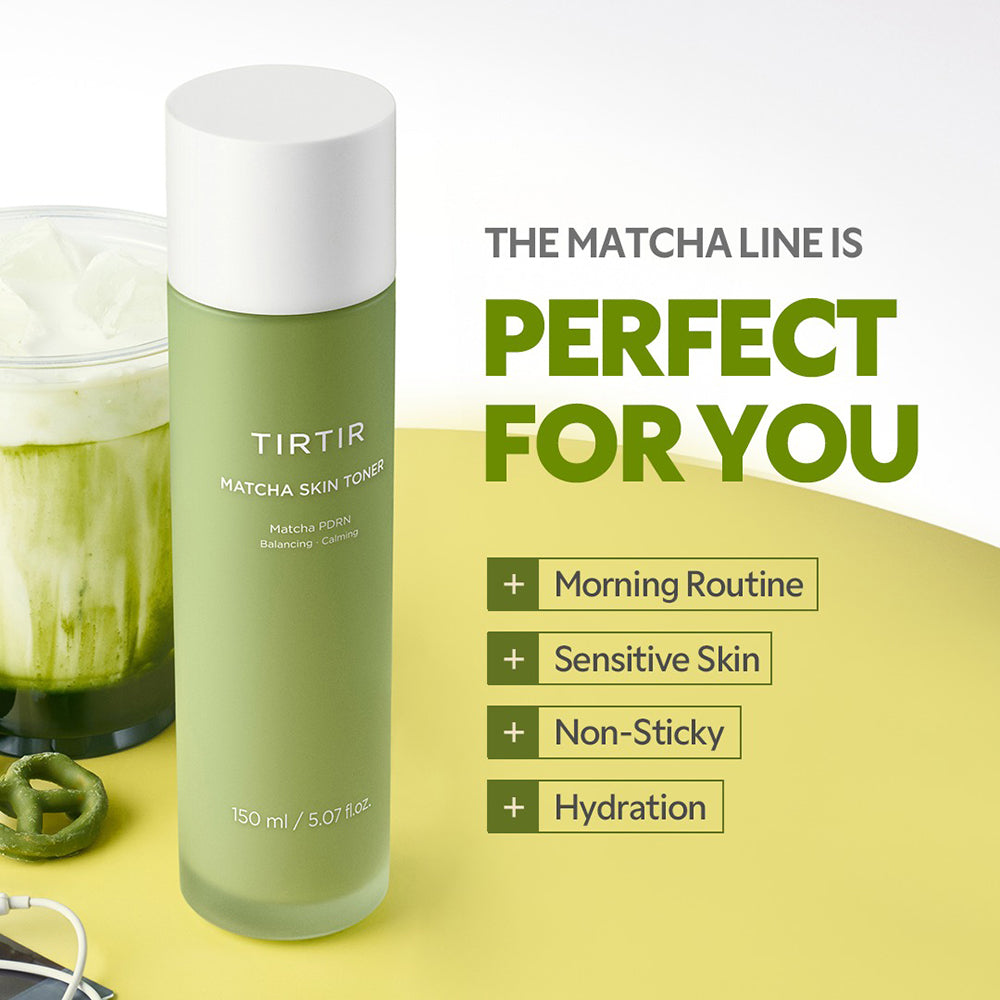 TIRTIR Matcha Hauttoner - Gesichtstoner formuliert mit Hyaluronsäure und Panthenol, der zur Hydratisierung der Haut und zur Aufrechterhaltung des Hautkomforts beiträgt - 150 ml