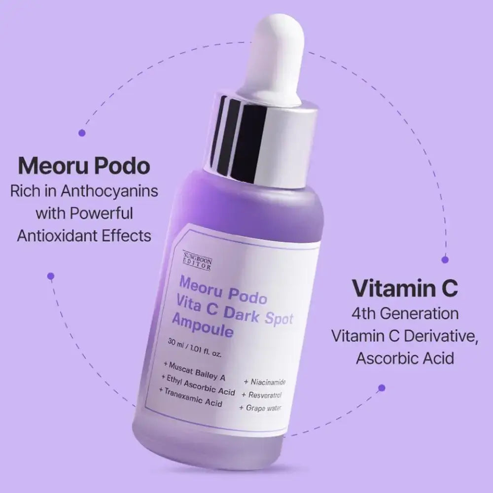 SUNGBOON EDITOR Meoru Podo Serum für das Gesicht VitaC - Aufhellung und Korrektur von Pigmentflecken, 30 ml