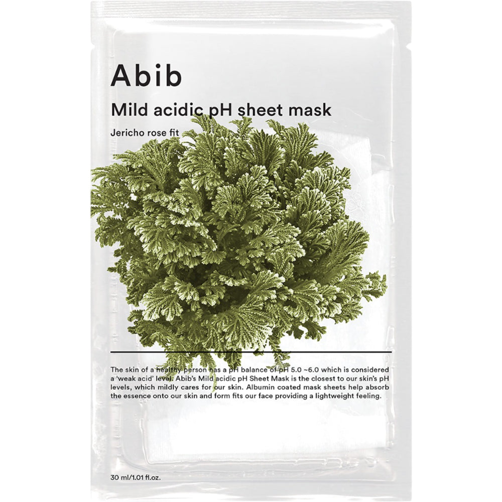 ABIB Mild Acidic ph Sheet Mask Jericho Rose Fit - masca de fata formulata cu extract de trandafir de Jericho si trehaloza, care contribuie la hidratarea pielii si la mentinerea echilibrului pielii - 30 ml