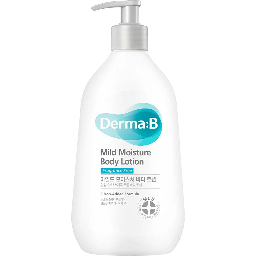 DERMA:B Milde Feuchtigkeitslotion für den Körper 400 ml - Intensive Feuchtigkeitsversorgung und Beruhigung für empfindliche Haut, 400 ml