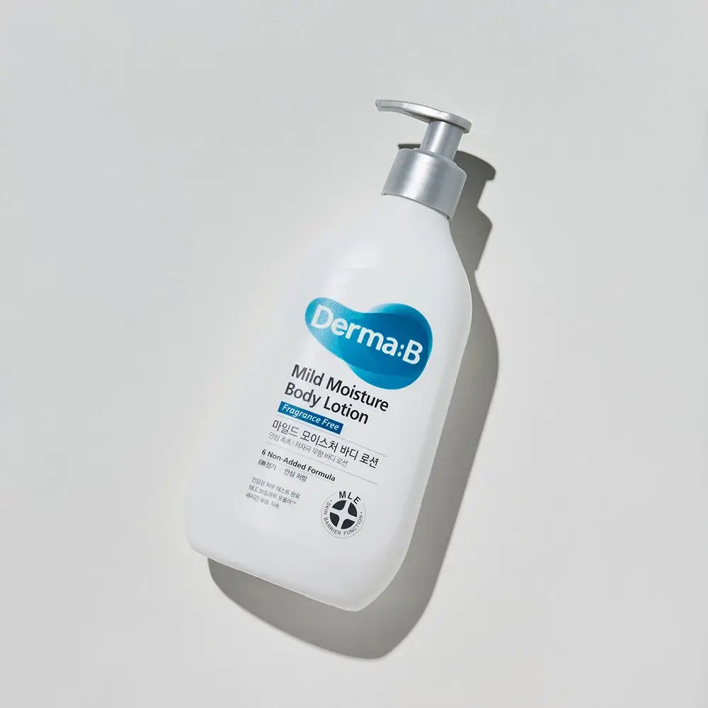 DERMA:B Milde Feuchtigkeitslotion für den Körper 400 ml - Intensive Feuchtigkeitsversorgung und Beruhigung für empfindliche Haut, 400 ml