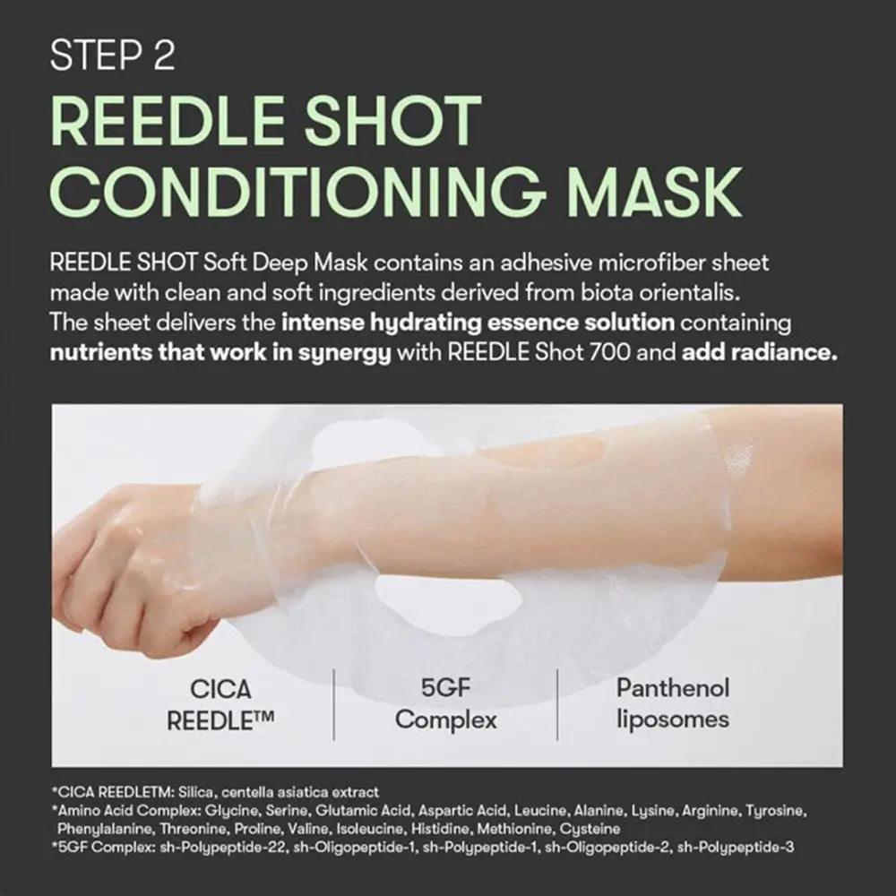 VT COSMETICS Cica Reedle Shot 700 2-Stufen Gesichtsmaske - Intensiv feuchtigkeitsspendende Formel mit regenerierendem Wirkserum zur Verbesserung der Hauttextur und Tiefenfeuchtigkeit – 1,5 g + 25 g