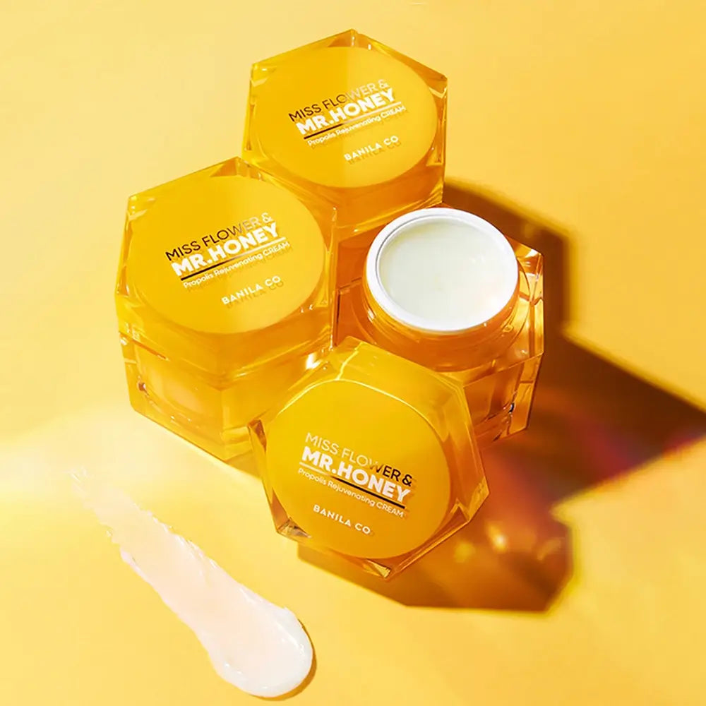 BANILA CO Miss Flower & Mr. Honey Gesichtscreme mit Propolis - Intensive Feuchtigkeit und Verjüngung mit Honig, 70 ml