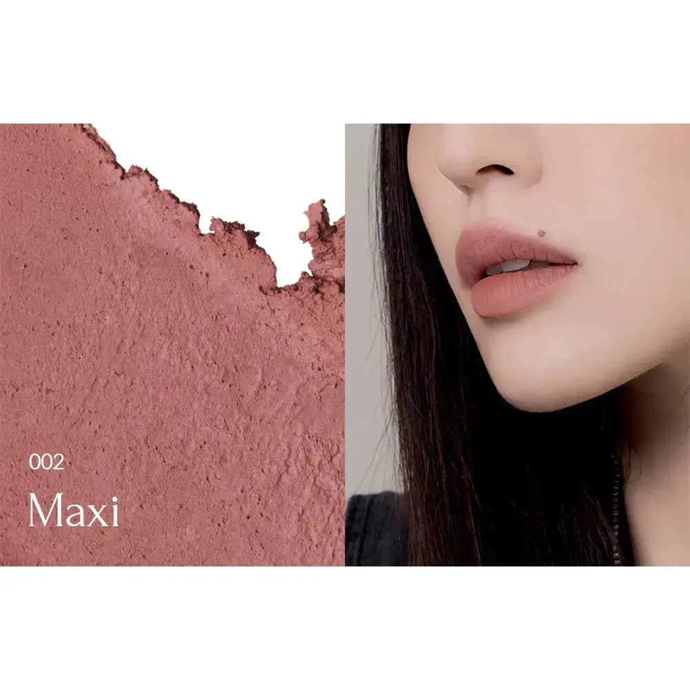 MUZIGAE MANSION Moodwear Blur - Lippenstift mit samtig-mattem Finish und Weichzeichner-Effekt, formuliert mit Hagebuttenöl und aus Oliven gewonnenem Squalan, das zur Feuchtigkeitsversorgung der Lippen und zur Erhaltung des Komforts beiträgt - 4 g - 002 Maxi