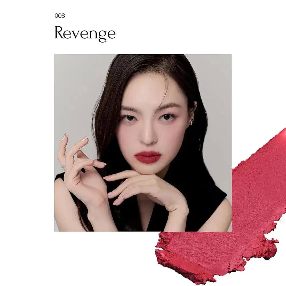 MUZIGAE MANSION Moodwear Blur - ruj formulat cu ulei de macese si squalan derivat din masline, care contribuie la hidratarea buzelor si la metinerea confortului - 4 gr - 008 Revenge