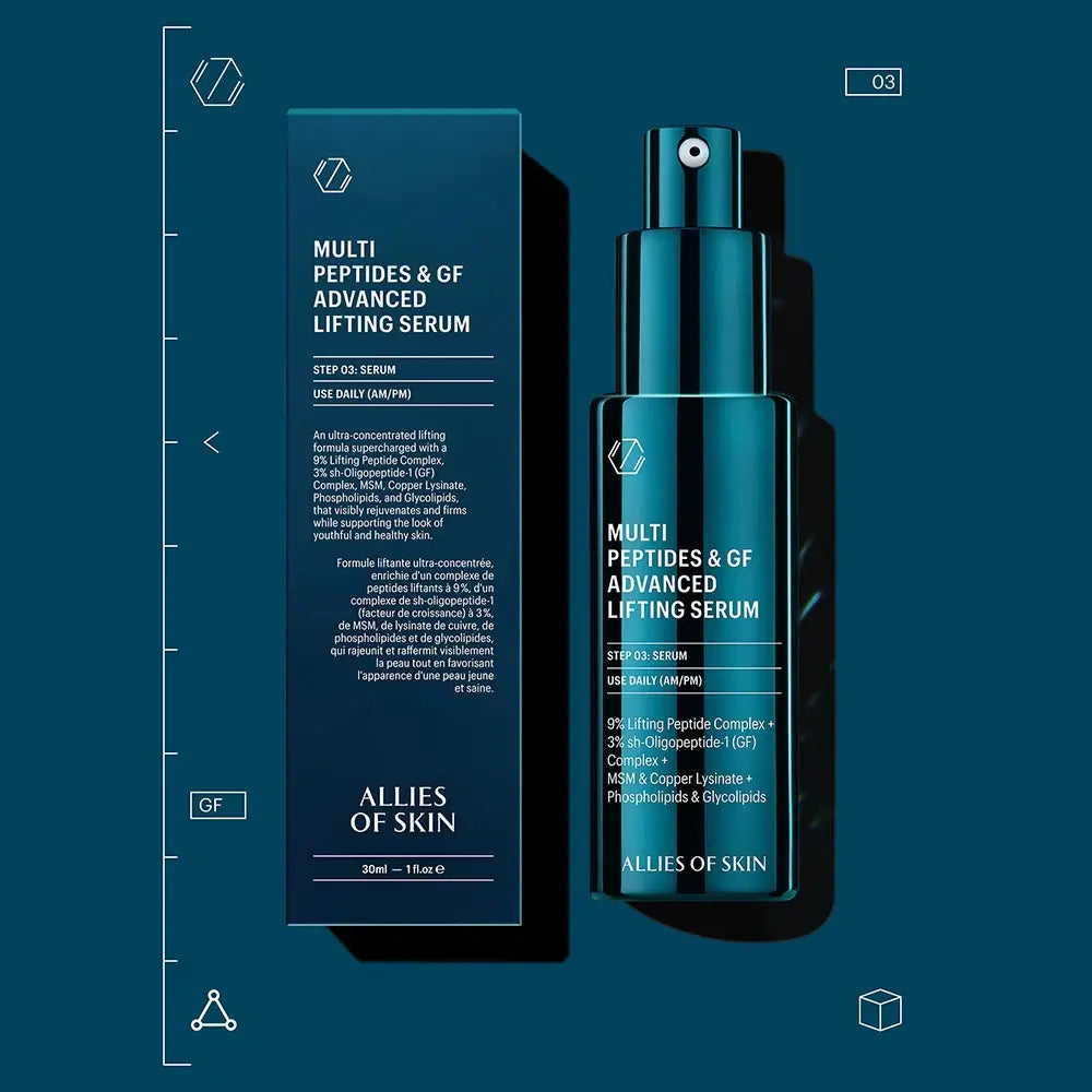 ALLIES OF SKIN Multi Peptide & GF Serum für das Gesicht - Advanced Lifting - Sofortiger Lifting-Effekt und intensive Feuchtigkeit, 30 ml