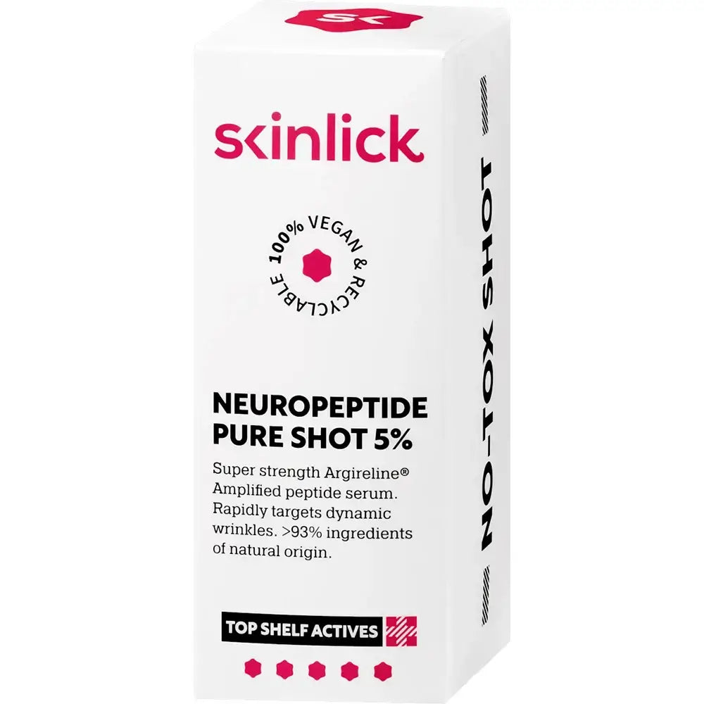SKINLICK Neuropeptide Pure Shot 5% - Gesichtsserum mit Argireline Amplified Peptide Solution Acetyl Hexapeptide-8 und Glycerin zur Reduzierung sichtbarer dynamischer Falten - 30 ml
