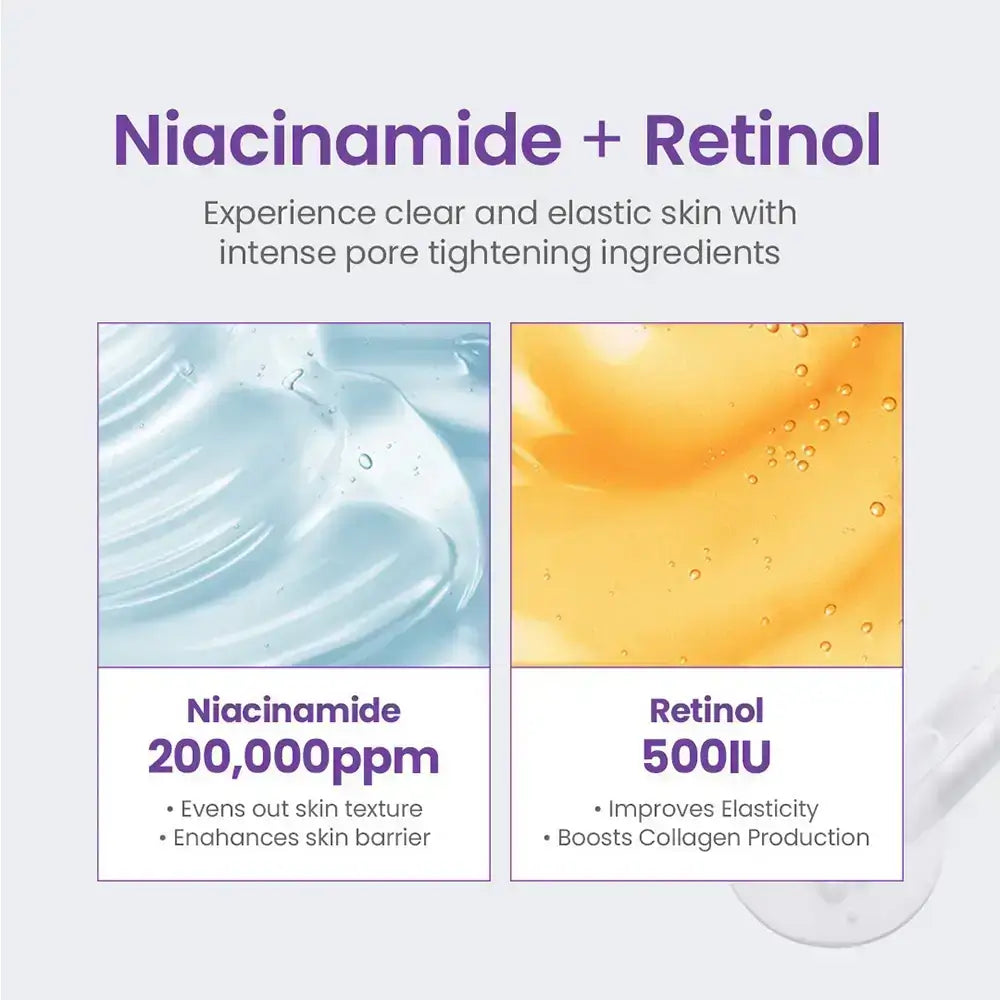 TIRTIR Niacinamide 20% - Gesichtsserum mit Niacinamid und Retinol zur Aufhellung, Hautbildverfeinerung und Regulierung der Talgproduktion - 30 ml