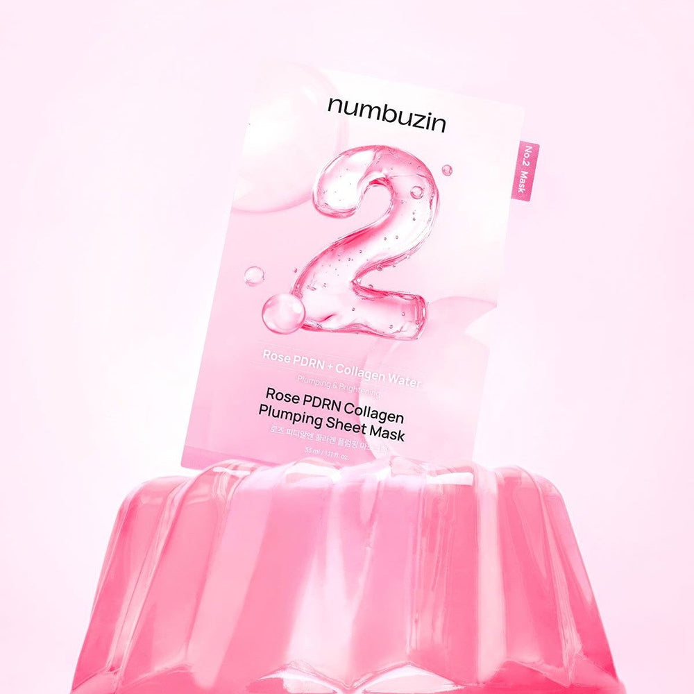 NUMBUZIN No.2 Rose PDRN Collagen Plumping Sheet Mask - masca de fata formulata cu colagen si niacinamida, care contribuie la hidratarea pielii si la mentinerea confortului cutanat - 33 ml