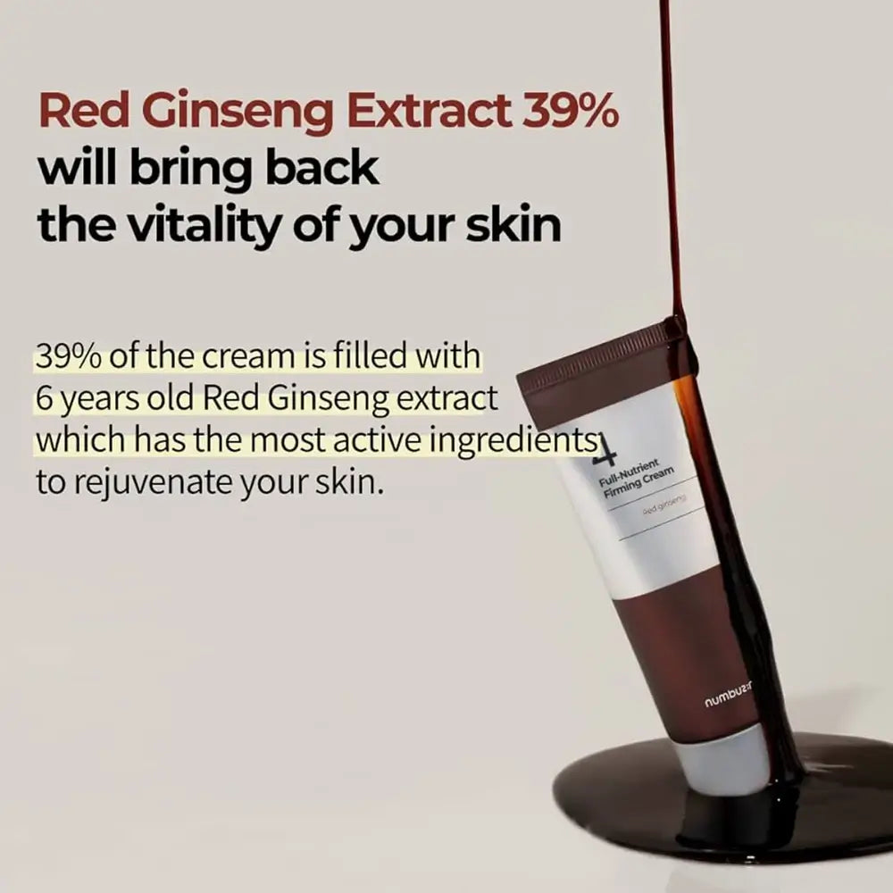 Numbuzin Nr.4 Straffende Feuchtigkeitscreme - Anti-Aging für Festigkeit und Feuchtigkeit mit Rotem Ginseng und Retinol