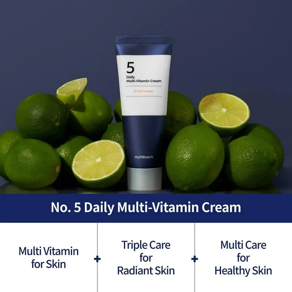Numbuzin Nr.5 Feuchtigkeitscreme für das Gesicht mit Multivitamin - Antioxidative Feuchtigkeitspflege und Hautaufhellung, 60 ml