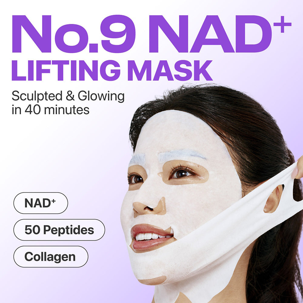 NUMBUZIN No.9 NAD Bio Lifting-sil Full Face Pach Sheet - masca de fata tip servetel formulata cu NAD+ si adenozina - 28 ml