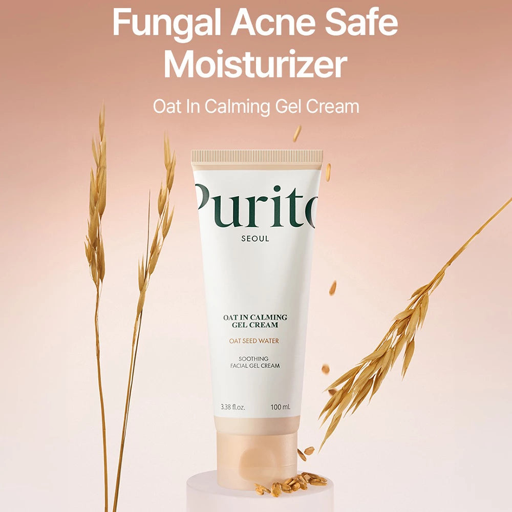 PURITO Oat-In beruhigendes Gel-Creme - Gesichtscreme formuliert mit Gunsan Haferkernwasser und Panthenol, die zur Hautfeuchtigkeit und zur Aufrechterhaltung des Hautgleichgewichts beitragen - 100 ml