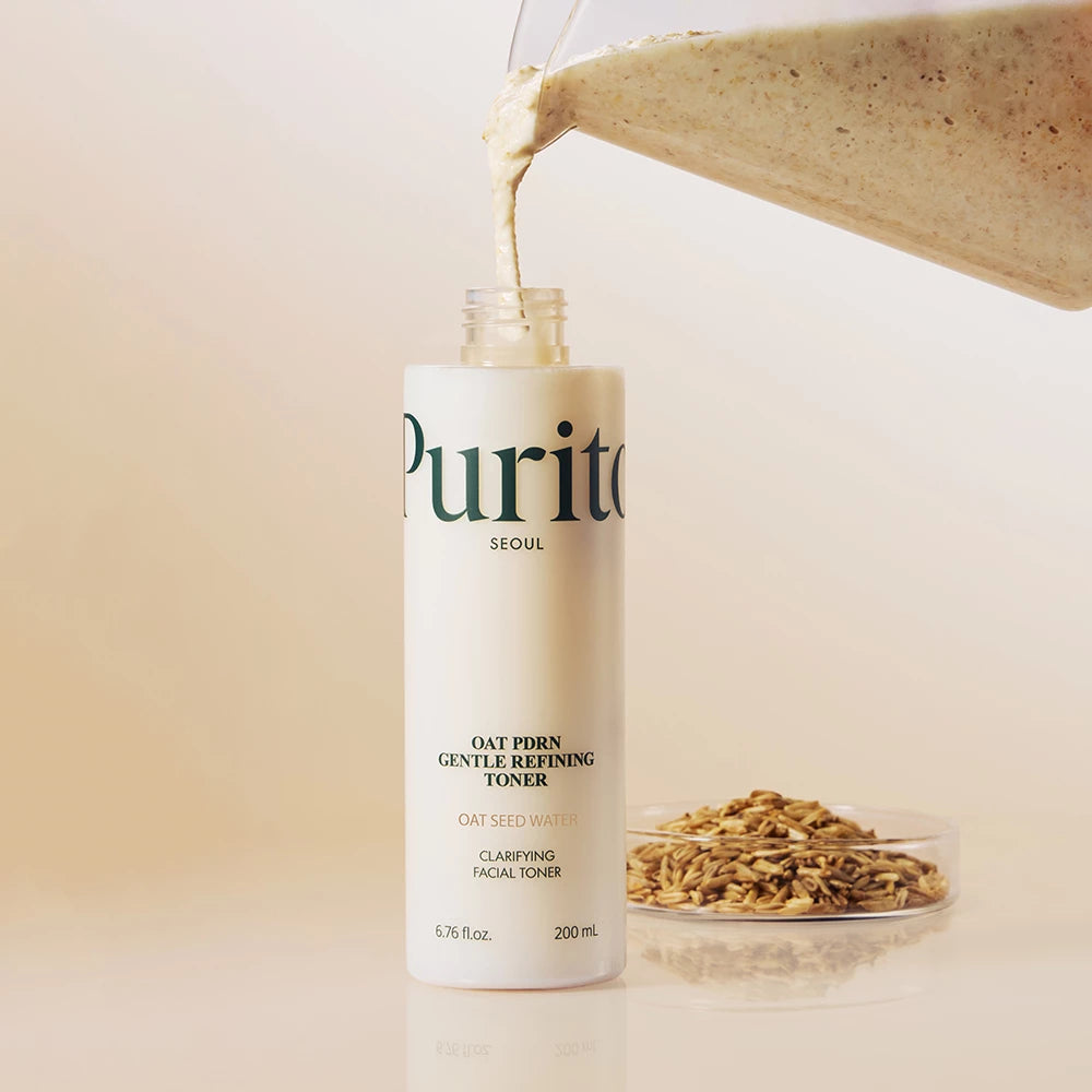 PURITO Oat PDRN Gentle Refining - Gesichts-Toner mit Haferkernwasser und Panthenol zur Feuchtigkeitsversorgung und Hautkomfort - 200 ml