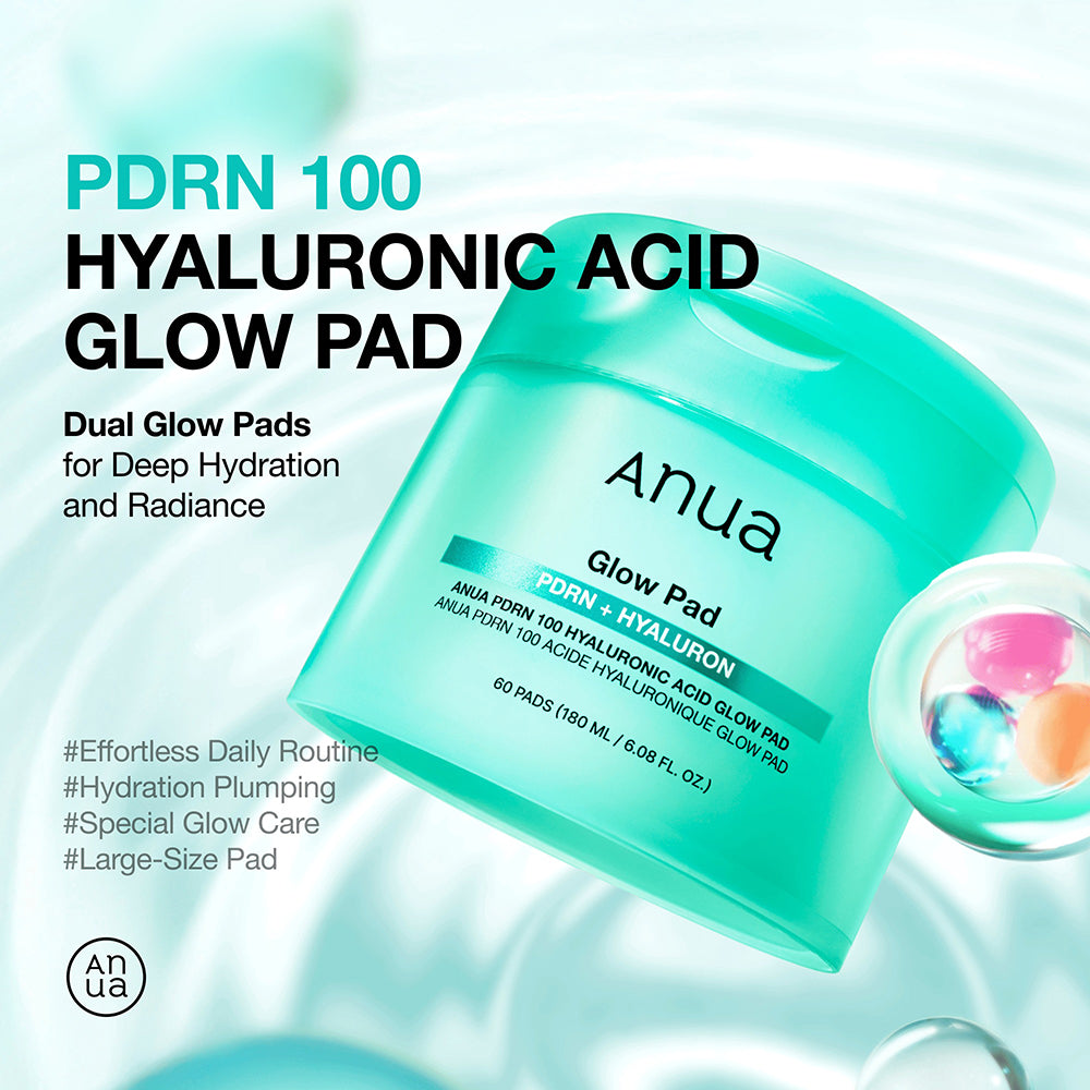ANUA PDRN 100 Hyaluronsäure Glow Pad Toner - Feuchtigkeit und Leuchtkraft, 60 Stück