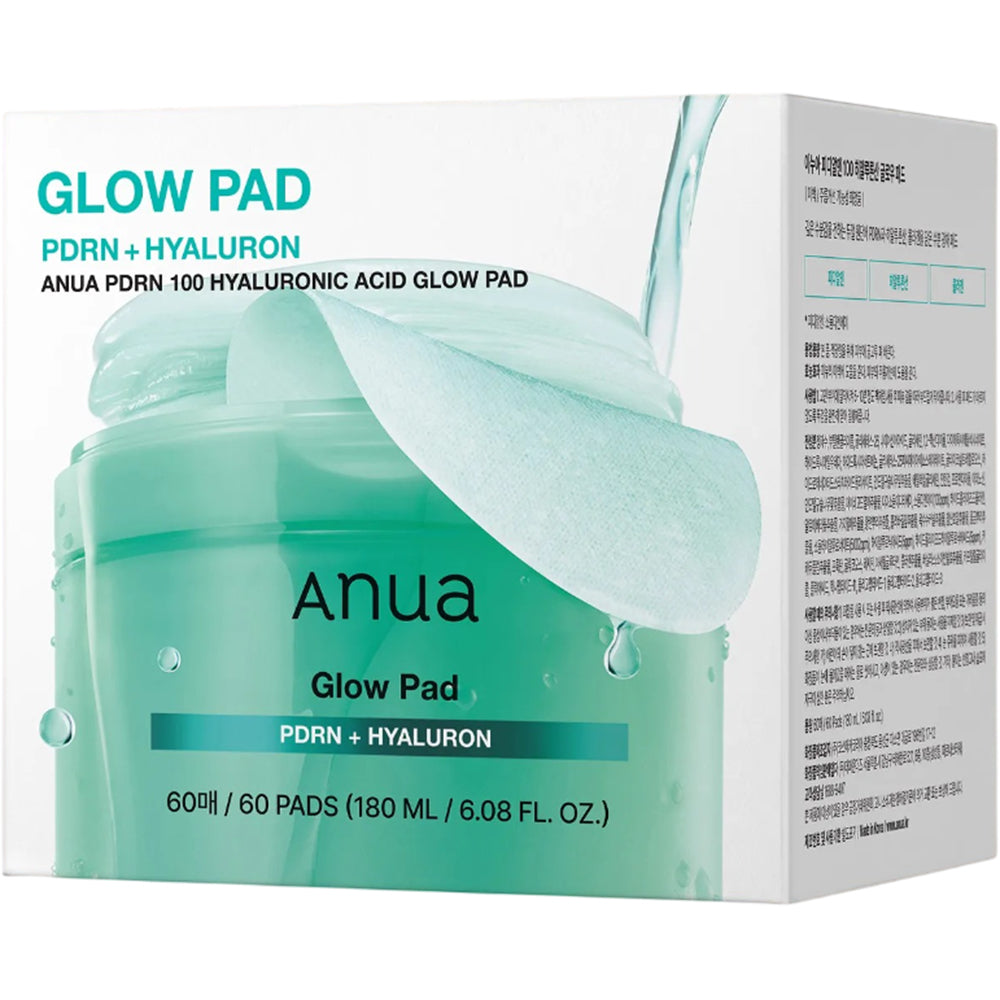 ANUA PDRN 100 Hyaluronsäure Glow Pad Toner - Feuchtigkeit und Leuchtkraft, 60 Stück