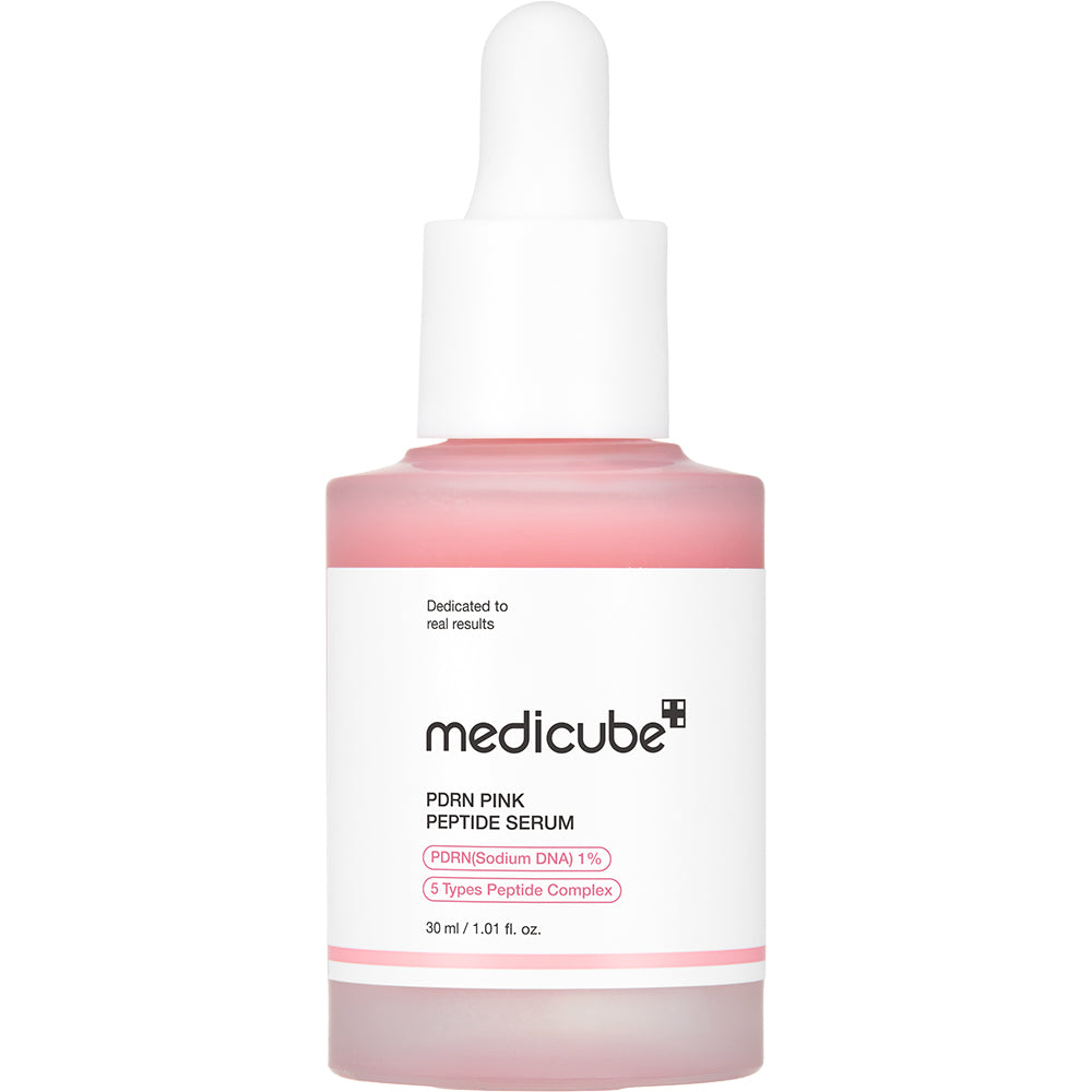 MEDICUBE PDRN Pink Peptide Serum - Gesichtsserum mit PDRN (Natrium-DNA) und Niacinamid zur Unterstützung eines ebenmäßigen Teints und gesunder Ausstrahlung - 30 ml