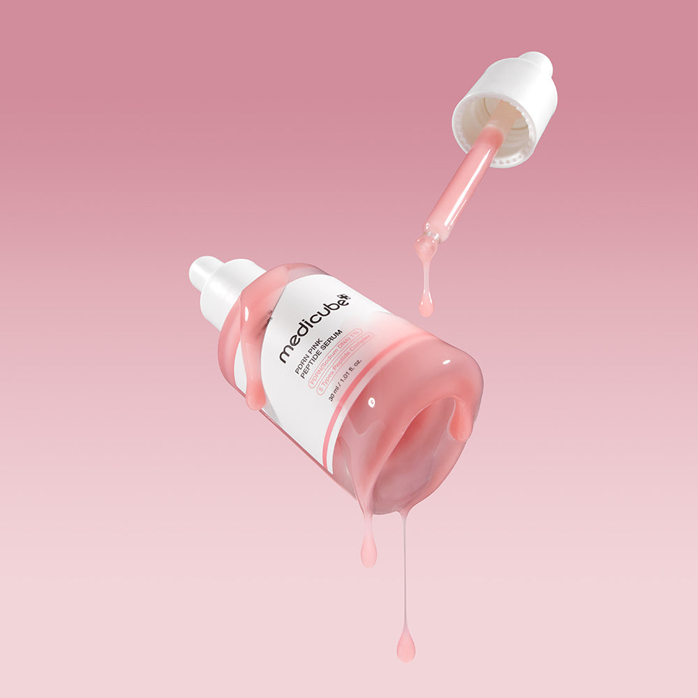 MEDICUBE PDRN Pink Peptide Serum - Gesichtsserum mit PDRN (Natrium-DNA) und Niacinamid zur Unterstützung eines ebenmäßigen Teints und gesunder Ausstrahlung - 30 ml