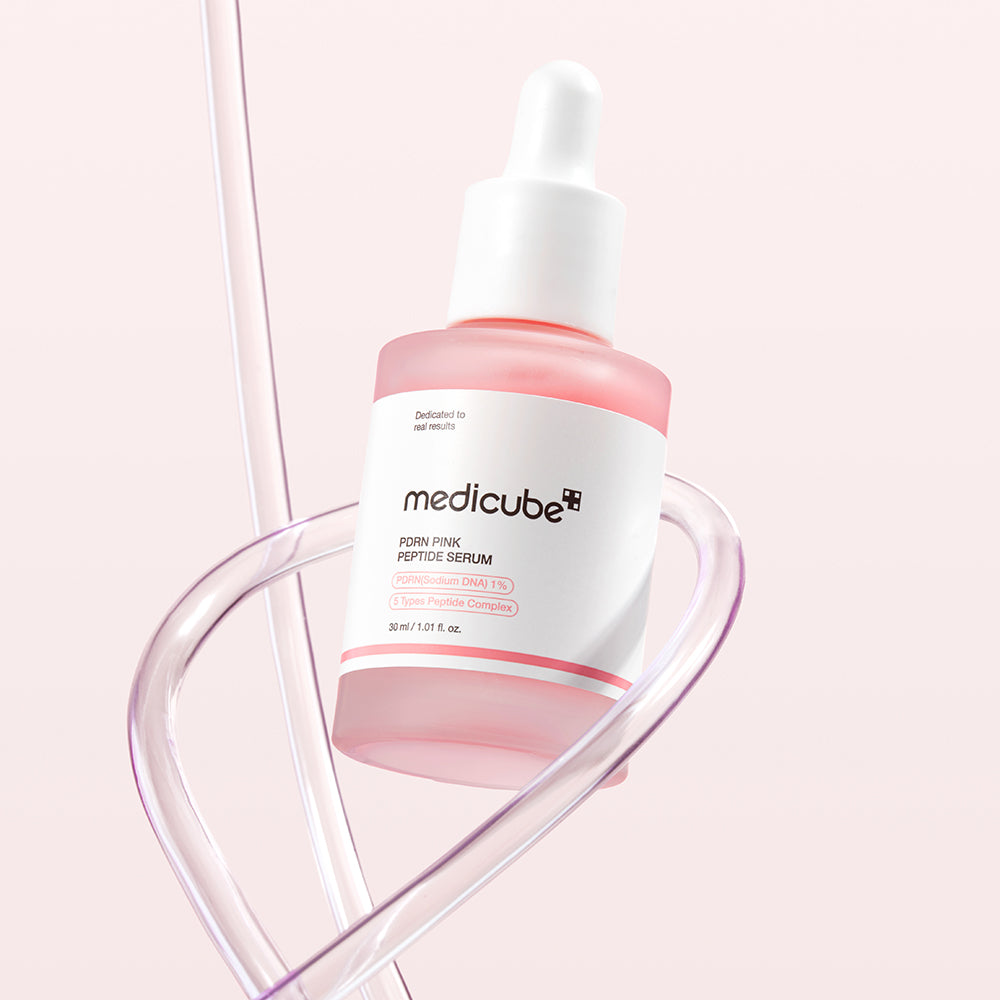 MEDICUBE PDRN Pink Peptide Serum - Gesichtsserum mit PDRN (Natrium-DNA) und Niacinamid zur Unterstützung eines ebenmäßigen Teints und gesunder Ausstrahlung - 30 ml
