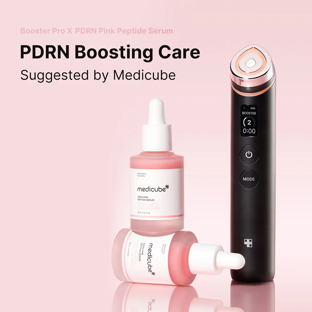 MEDICUBE PDRN Pink Peptide Serum - Gesichtsserum mit PDRN (Natrium-DNA) und Niacinamid zur Unterstützung eines ebenmäßigen Teints und gesunder Ausstrahlung - 30 ml
