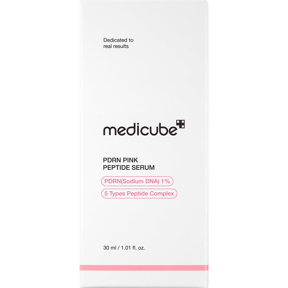 MEDICUBE PDRN Pink Peptide Serum - Gesichtsserum mit PDRN (Natrium-DNA) und Niacinamid zur Unterstützung eines ebenmäßigen Teints und gesunder Ausstrahlung - 30 ml