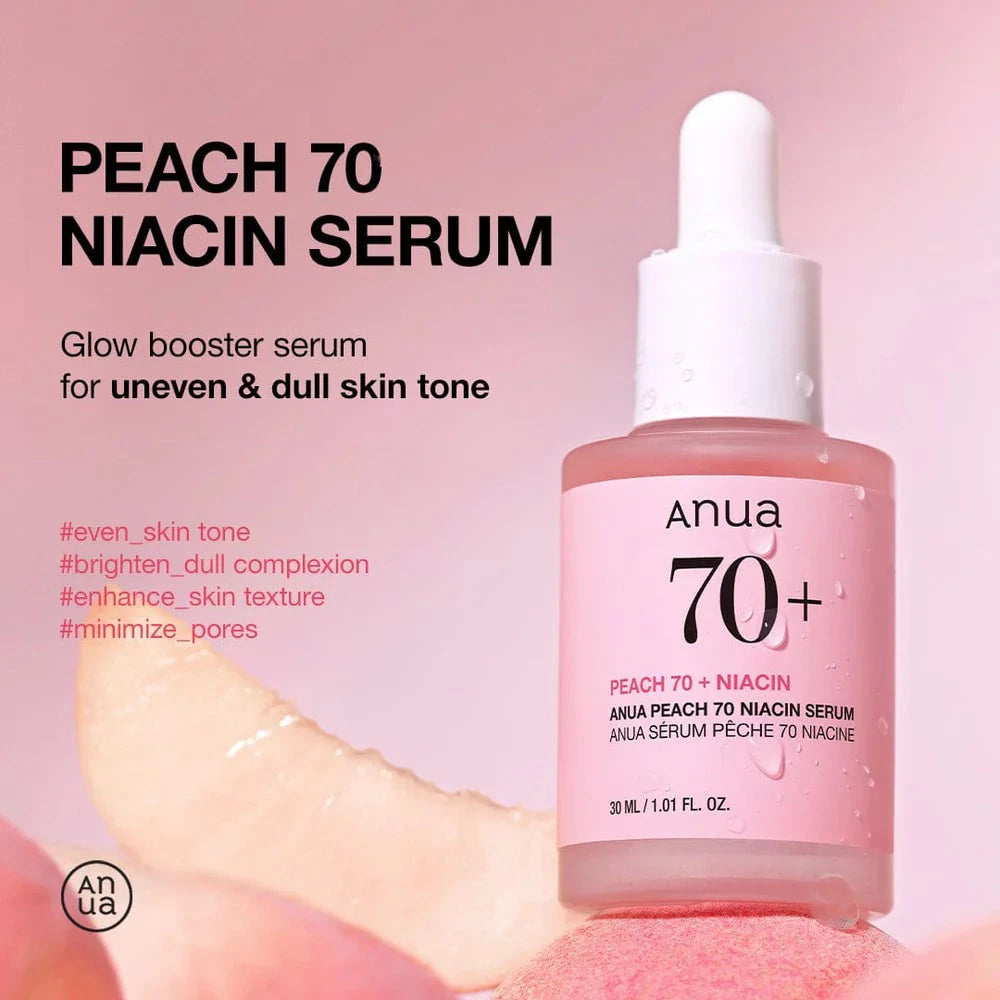 Anua Peach Glow Serum 70% Niacin - Intensive Hydration and Natural Radiance, 30 ml