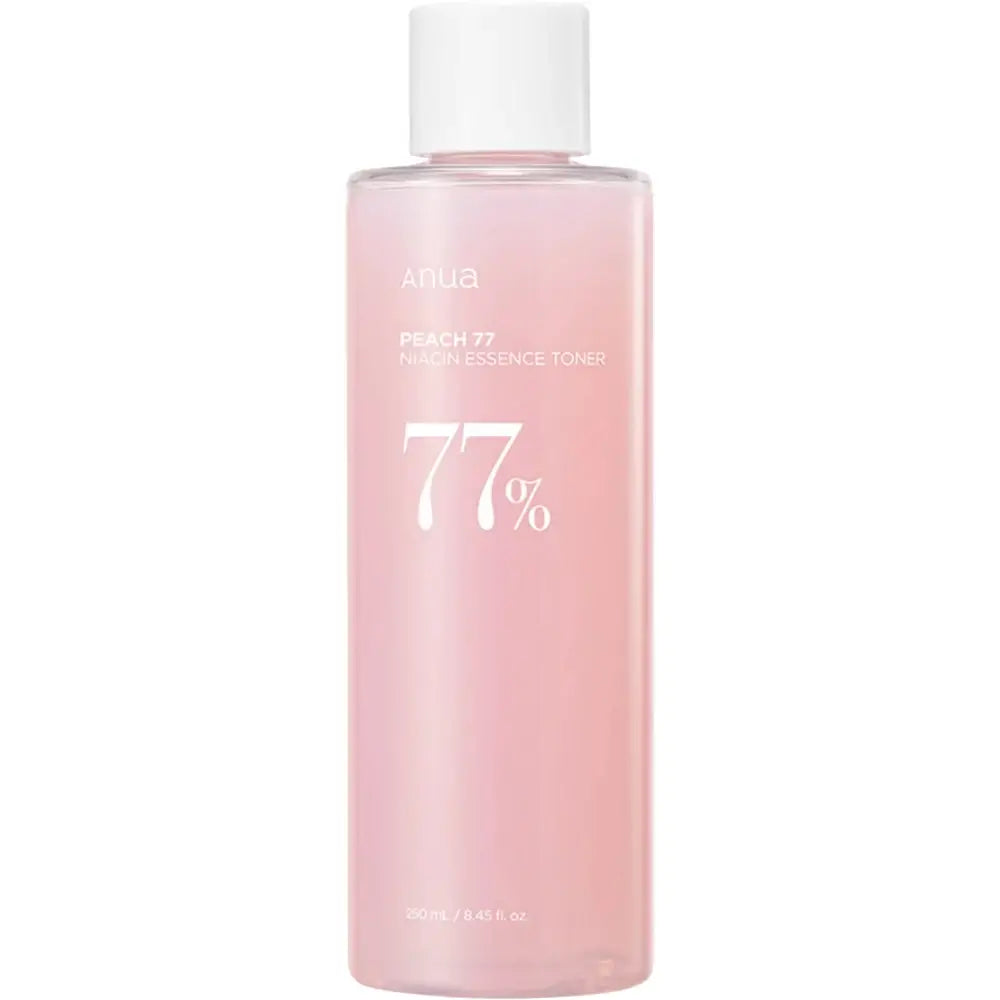 ANUA Peach Glow Toner Essenz für das Gesicht 77 - Feuchtigkeitsspendender Toner mit Niacinamid und Vitamin C für Ausstrahlung, 250 ml