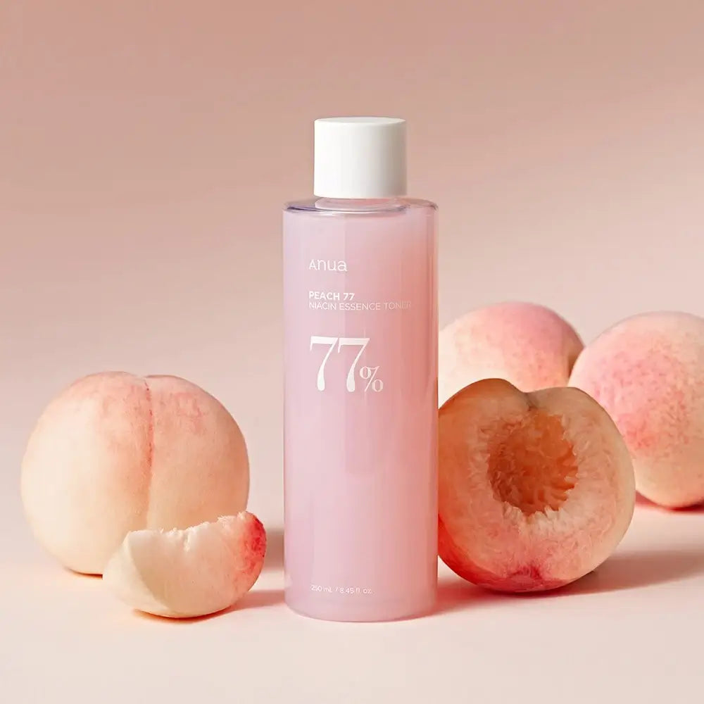 ANUA Peach Glow Toner Essenz für das Gesicht 77 - Feuchtigkeitsspendender Toner mit Niacinamid und Vitamin C für Ausstrahlung, 250 ml