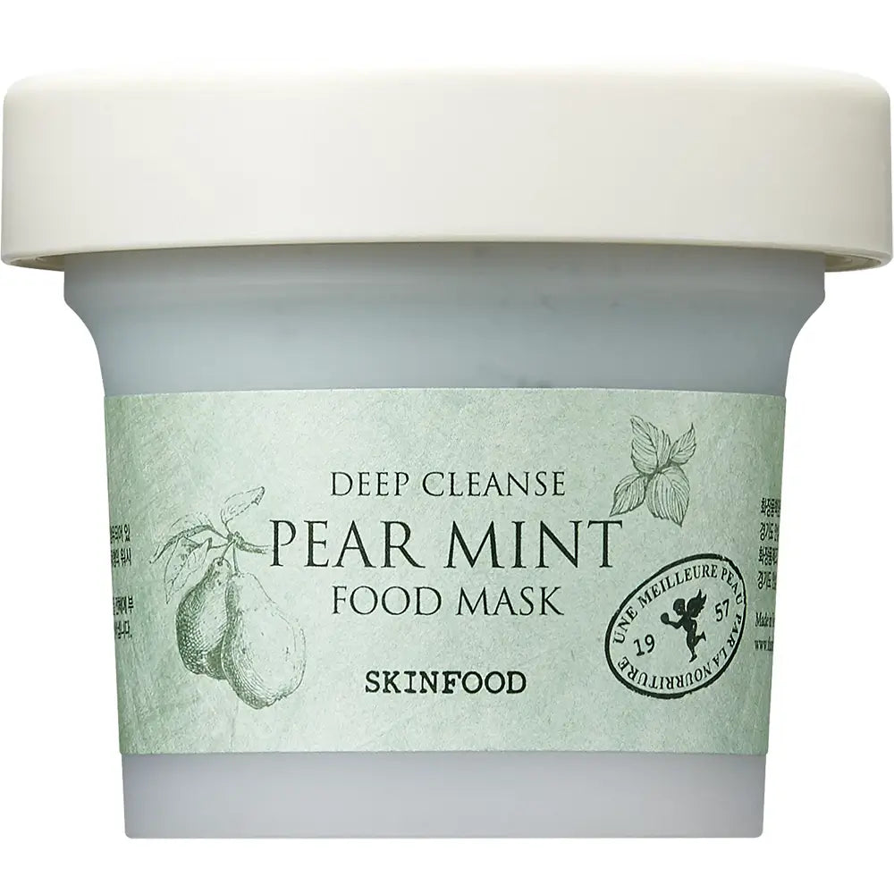 SKINFOOD Birne Minze Gesichtsmaske - formuliert mit Birnenextrakt und Kaolin zur Tiefenreinigung der Haut und zur Erhaltung eines reinen und gesunden Teints - 120 gr