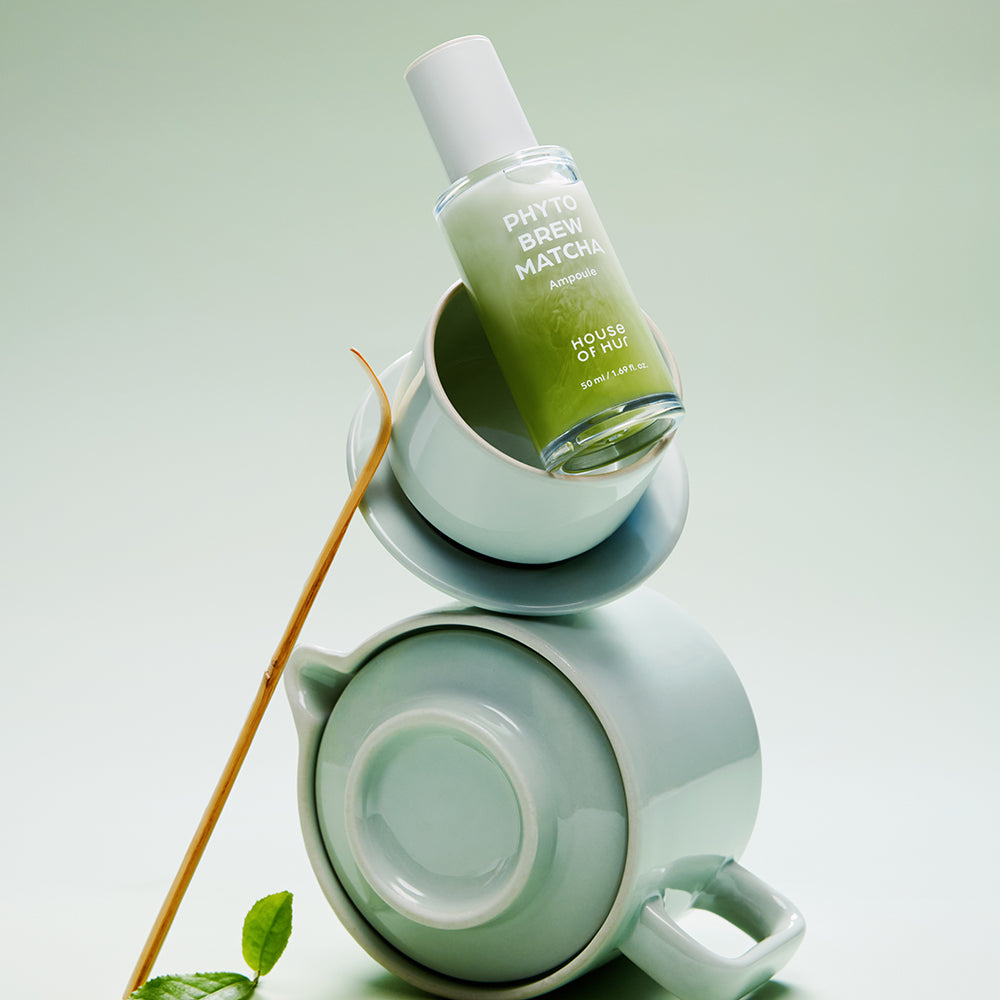 HOUSE OF HUR Phyto Brew Matcha Ampoule - ser de fata bifazic formulat cu Hadong matcha si peptide biomimetice, care contribuie la hidratarea pielii si la mentinerea echilibrului pielii - 50 ml