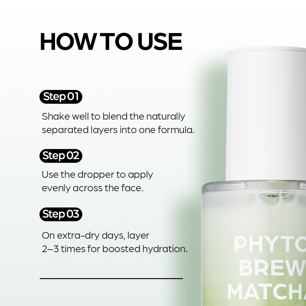 HOUSE OF HUR Phyto Brew Matcha Ampoule - ser de fata bifazic formulat cu Hadong matcha si peptide biomimetice, care contribuie la hidratarea pielii si la mentinerea echilibrului pielii - 50 ml