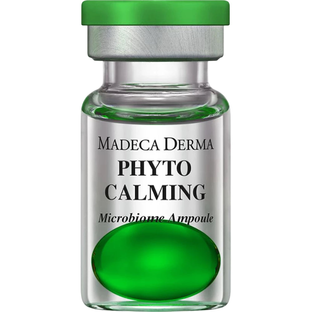 MADECA DERMA Phyto Calming Microbiome Ampoule - Gesichtsserum mit Hyaluronsäure und Panthenol Provitamin B5, das zur Beruhigung empfindlicher Haut und zur Aufrechterhaltung des Hautmikrobiomgleichgewichts beiträgt - 7 ml x 5 Stück