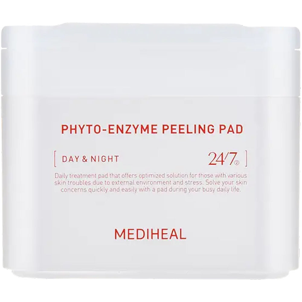 MEDIHEAL Phyto-enzyme Peeling Pad - dischete exfoliante formulate cu LHA si papaina, care contribuie la indepartarea delicata a celulelor moarte si la netezirea texturii pielii - 90 buc