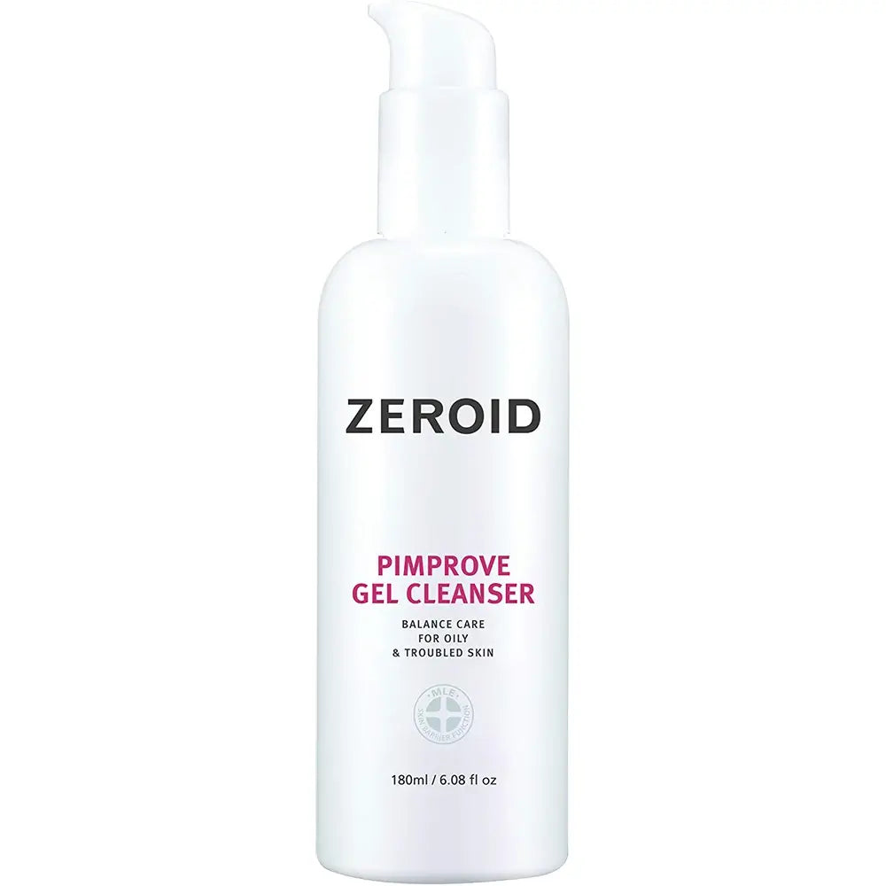 ZEROID Pimprove Gel Reiniger - Reinigungsfluid mit Salicylsäure und Natriumlaktat, das überschüssiges Talg und Unreinheiten aus den Poren reinigt und die Haut nach dem Waschen mit Feuchtigkeit versorgt - 180 ml
