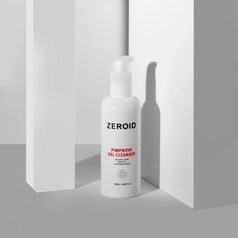 ZEROID Pimprove Gel Reiniger - Reinigungsfluid mit Salicylsäure und Natriumlaktat, das überschüssiges Talg und Unreinheiten aus den Poren reinigt und die Haut nach dem Waschen mit Feuchtigkeit versorgt - 180 ml