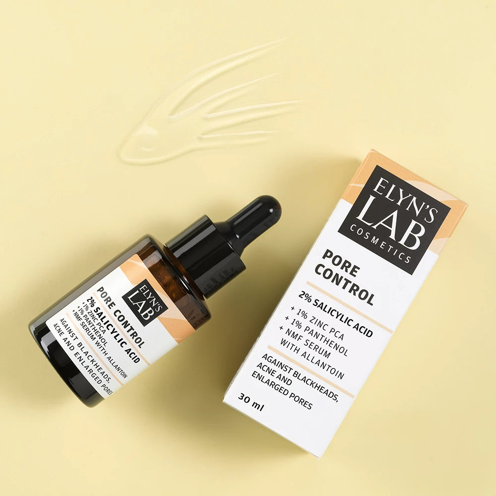 ELYN'S LAB Porenkontrolle – Gesichtsserum mit Salicylsäure und Zink-PCA, das abgestorbene Zellen in den Poren entfernt und die Talgproduktion reguliert – 30 ml