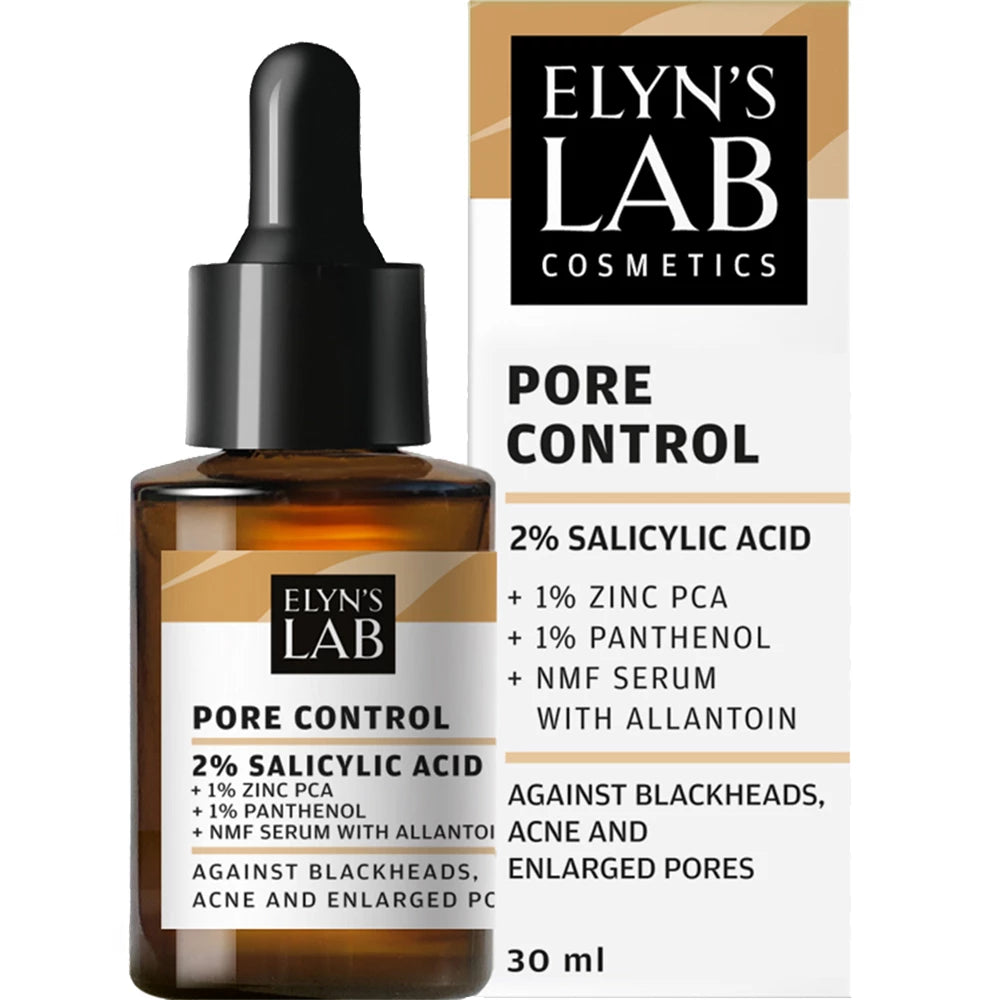 ELYN'S LAB Porenkontrolle – Gesichtsserum mit Salicylsäure und Zink-PCA, das abgestorbene Zellen in den Poren entfernt und die Talgproduktion reguliert – 30 ml