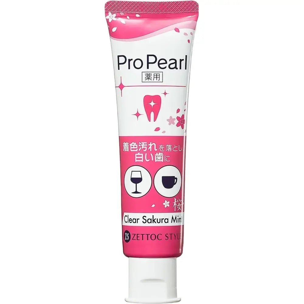 ZETTOC ProPearl Zahnpasta Sakura Minze - Aufhellung und Tiefenreinigung, 100 g