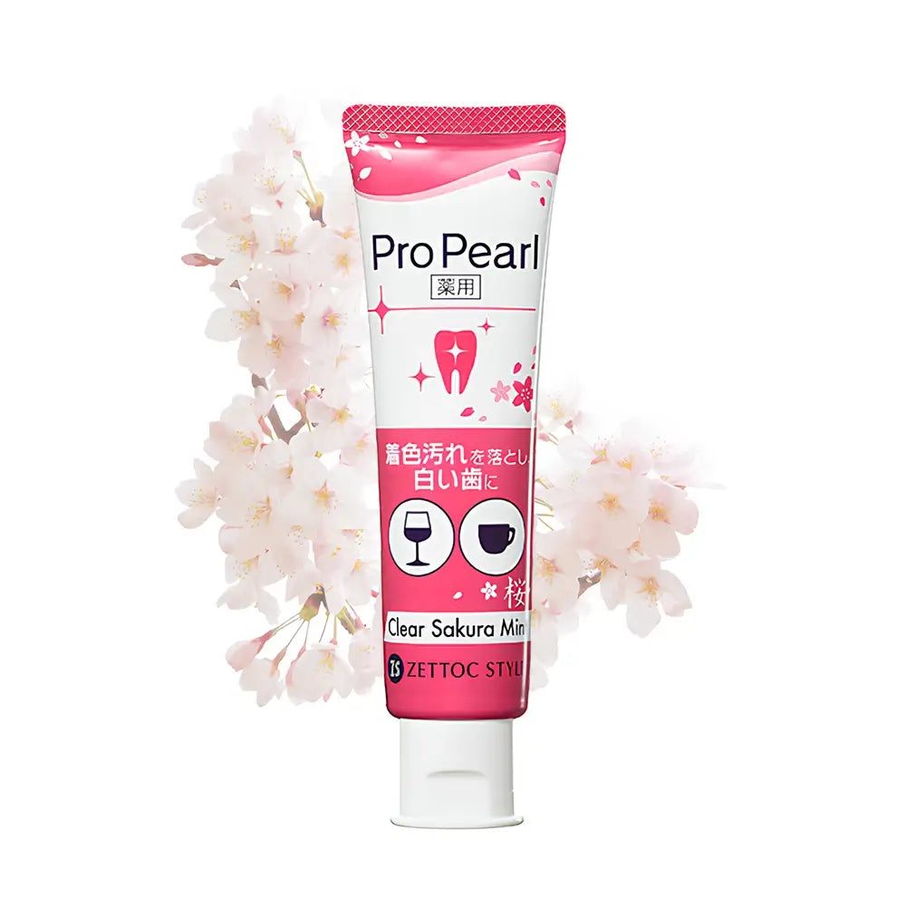 ZETTOC ProPearl Zahnpasta Sakura Minze - Aufhellung und Tiefenreinigung, 100 g